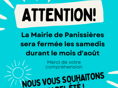 Rappel : Mairie de Panissières fermée les samedis en août