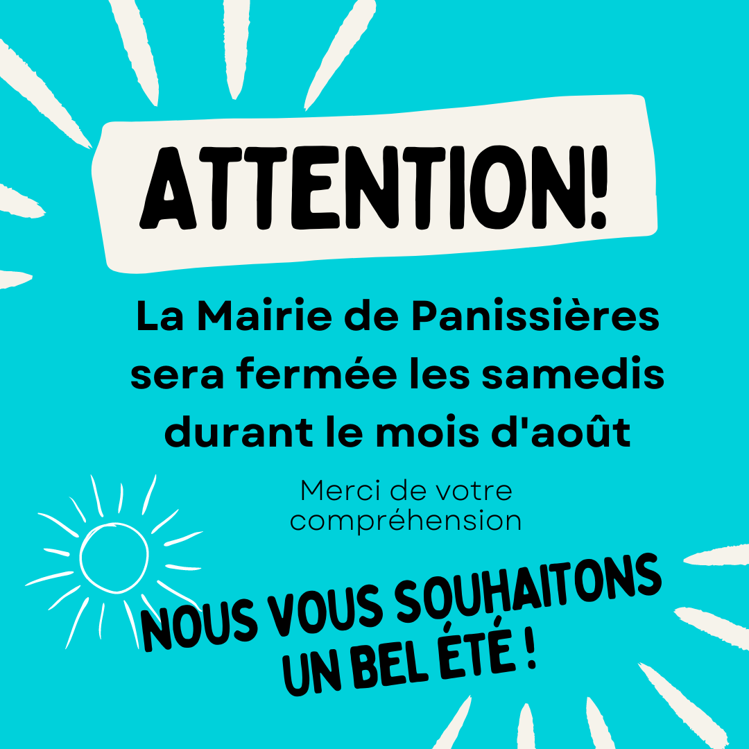 You are currently viewing Rappel : Mairie de Panissières fermée les samedis en août