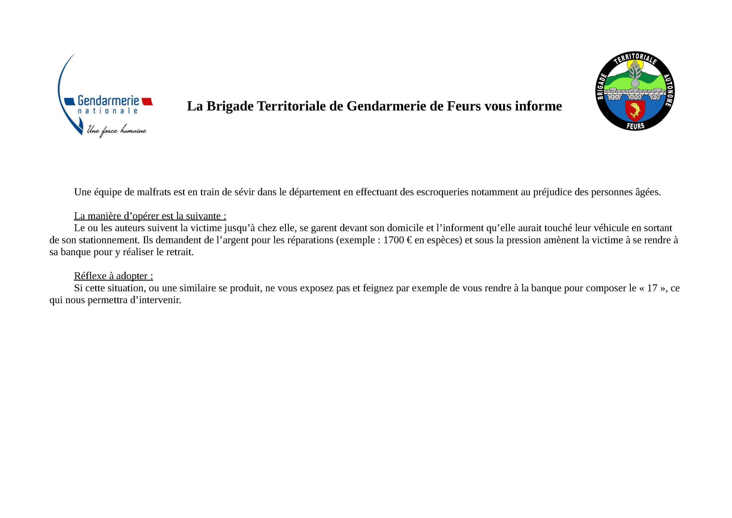 You are currently viewing Alerte gendarmerie : escroqueries dans le département