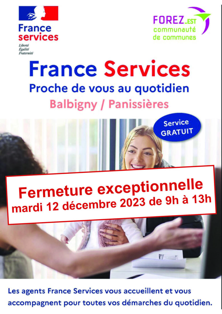 Lire la suite à propos de l’article Fermeture exceptionnelle France Services Panissières