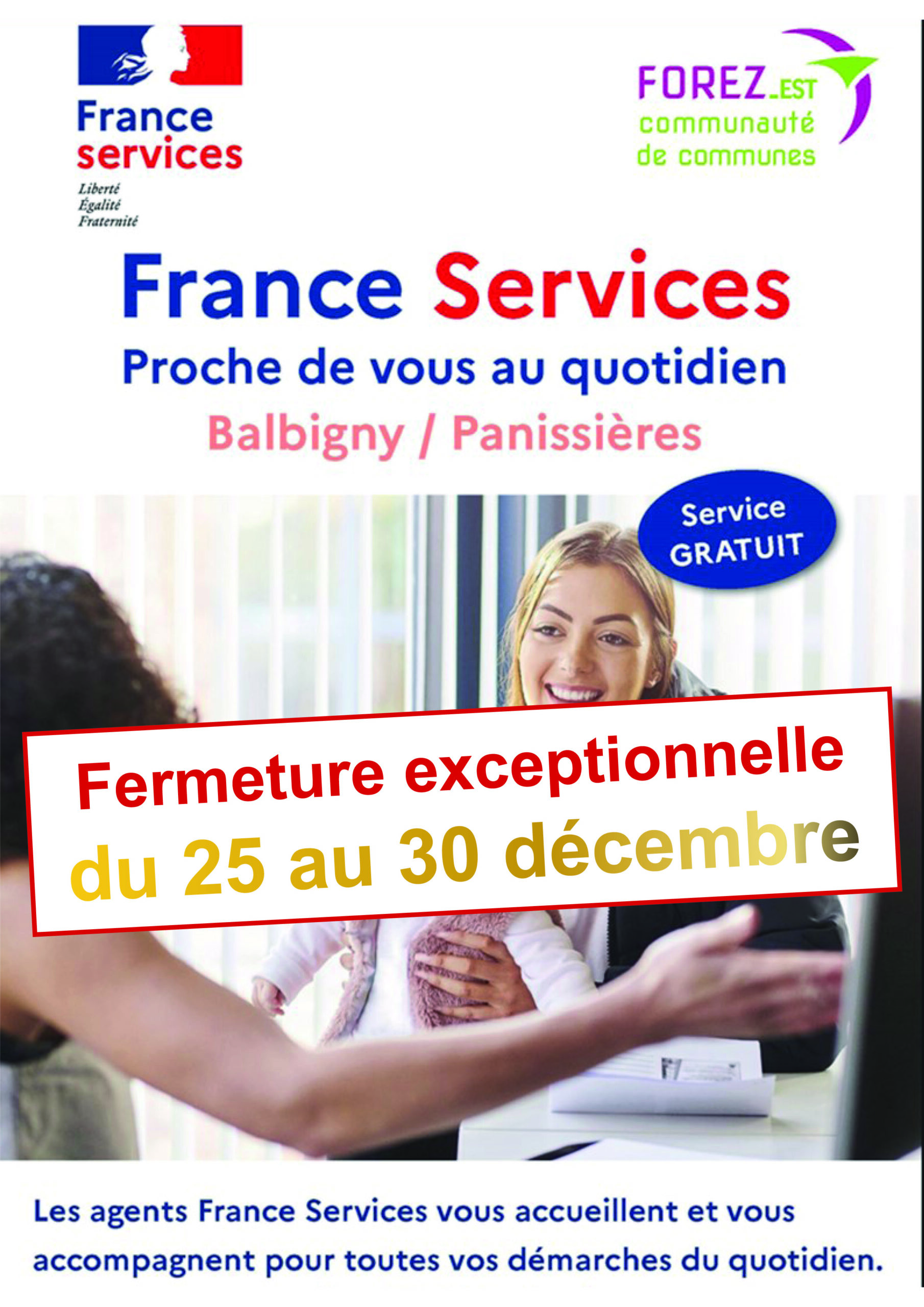 You are currently viewing Noël : Fermeture de France Services Panissières