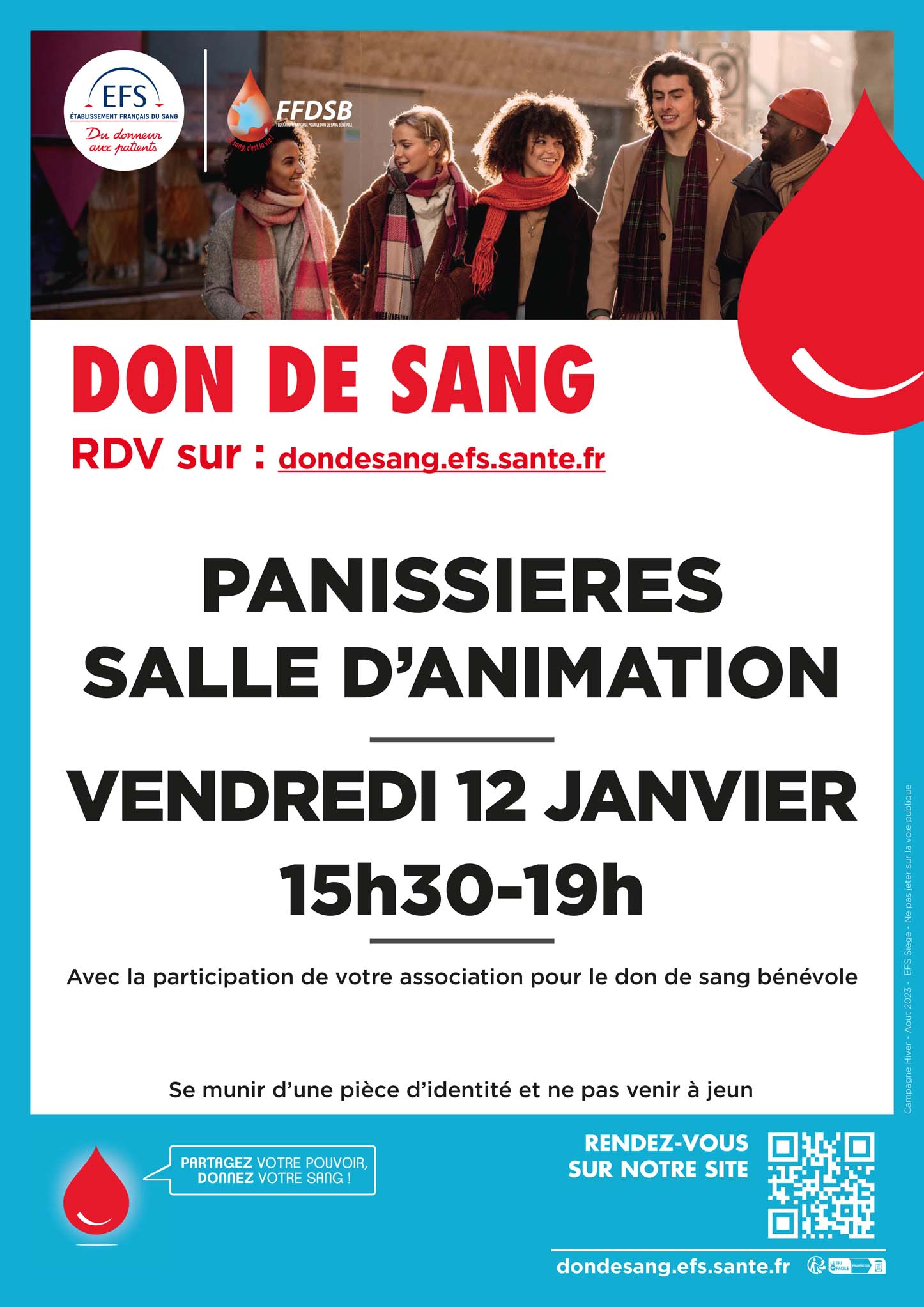 You are currently viewing Vendredi 12 janvier : Don de sang à Panissières