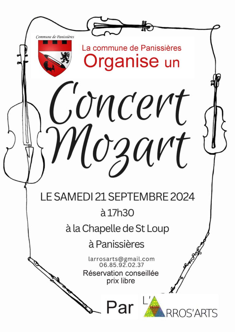 Lire la suite à propos de l’article Concert Mozart chapelle St Loup