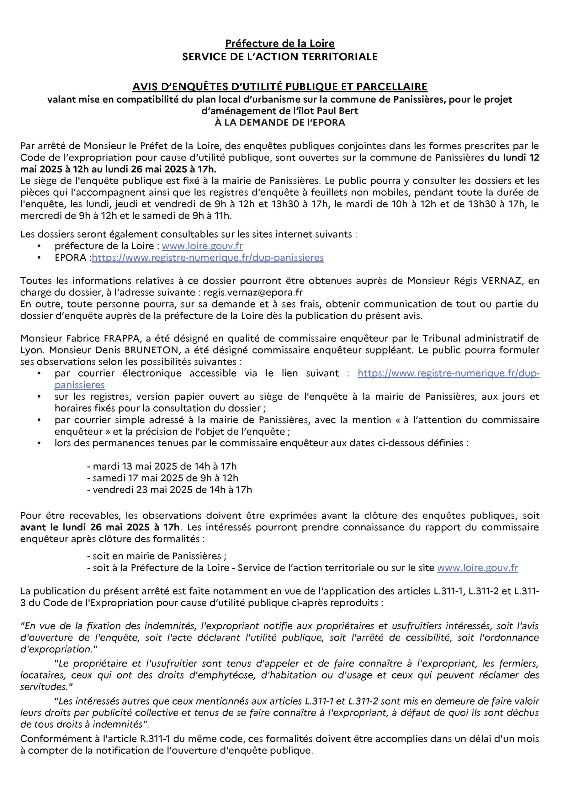 Lire la suite à propos de l’article Enquête publique ilot Paul Bert
