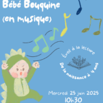 Bébé bouquine à la bibliothèque