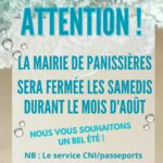 Mairie fermée les samedis en août