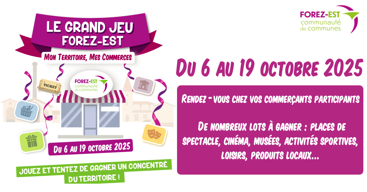 Lire la suite à propos de l’article Avis aux commerçants – Grand Jeu des commerçants Forez-Est