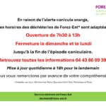 ALERTE CANICULE – Les horaires déchèteries s’adaptent