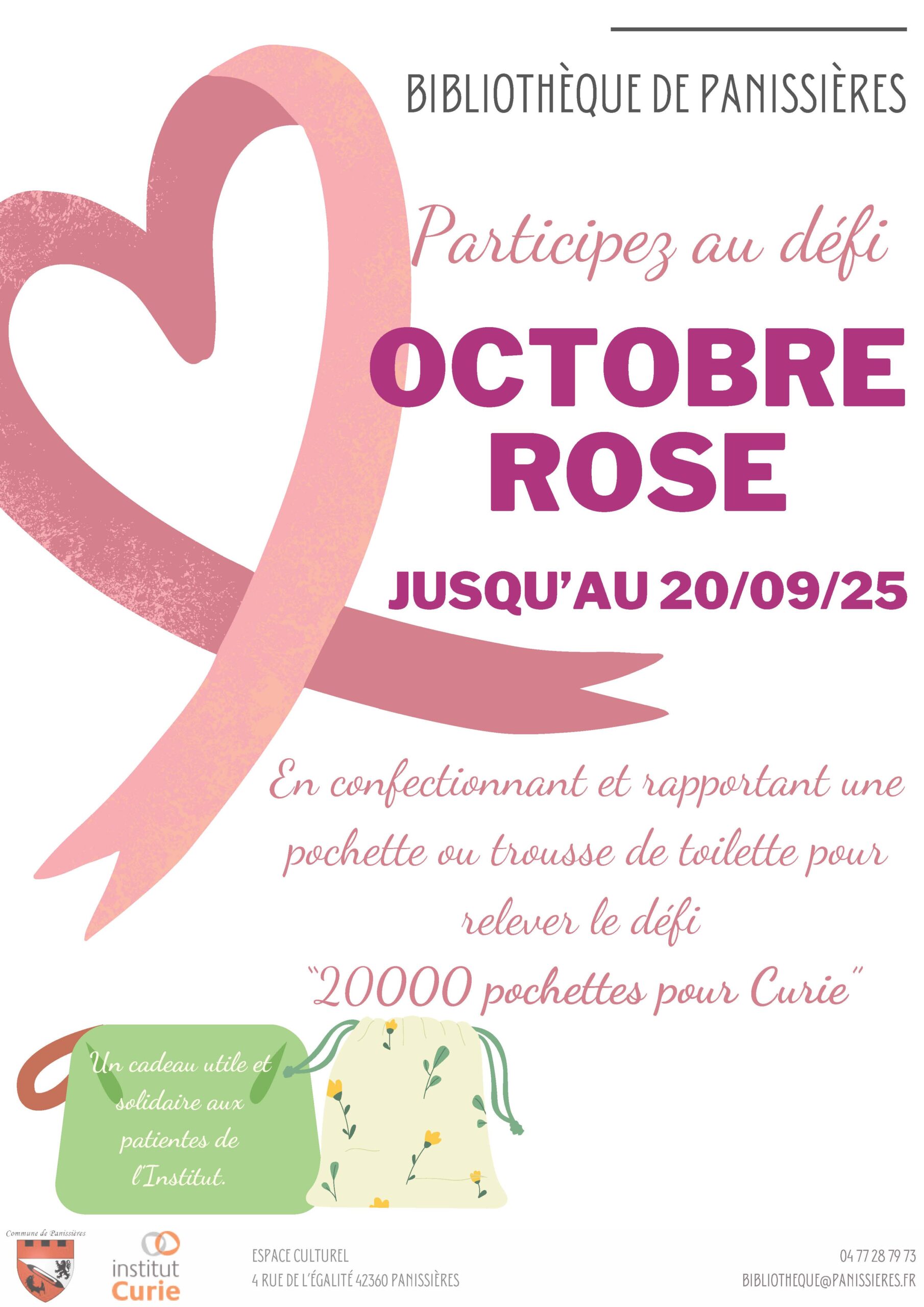 Lire la suite à propos de l’article Participez au défi « octobre rose » avec la bibliothèque !