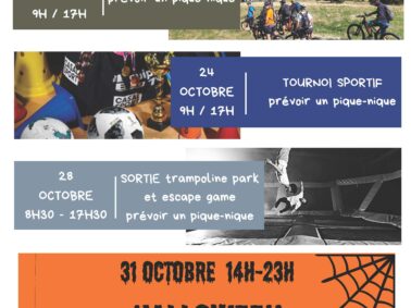 Programme espace Jeunes vacances de la Toussaint