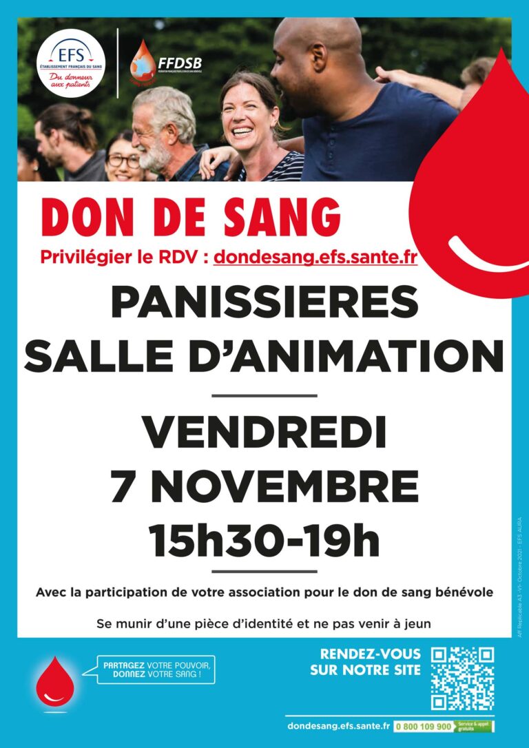 Lire la suite à propos de l’article Don de sang à Panissières