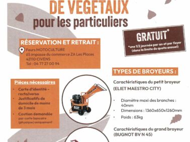 Prêt d’un broyeur à végétaux