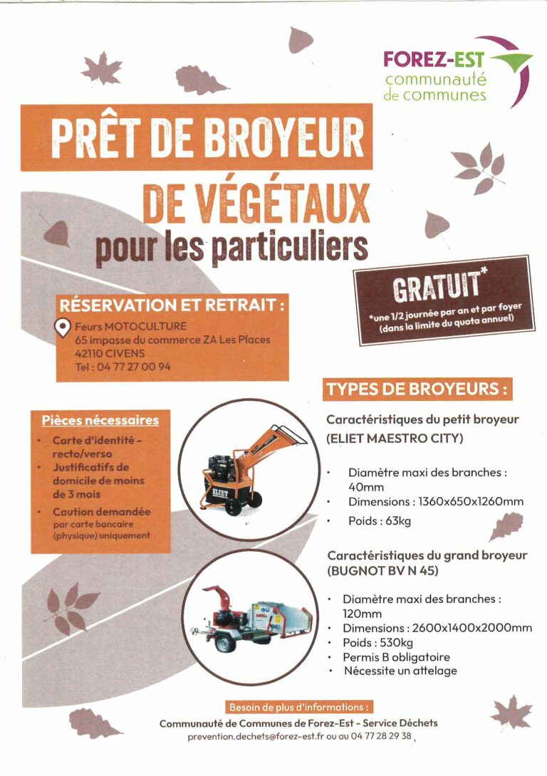 Lire la suite à propos de l’article Prêt d’un broyeur à végétaux