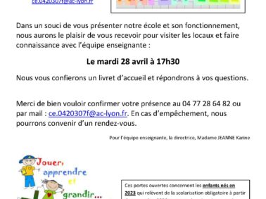 Dates portes ouvertes écoles