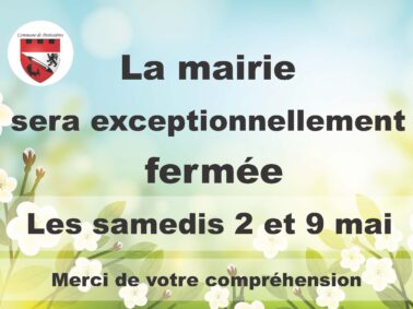 Fermeture exceptionnelle mairie ponts de mai