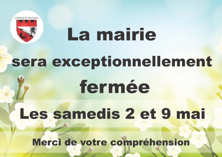 Lire la suite à propos de l’article Fermeture exceptionnelle mairie ponts de mai