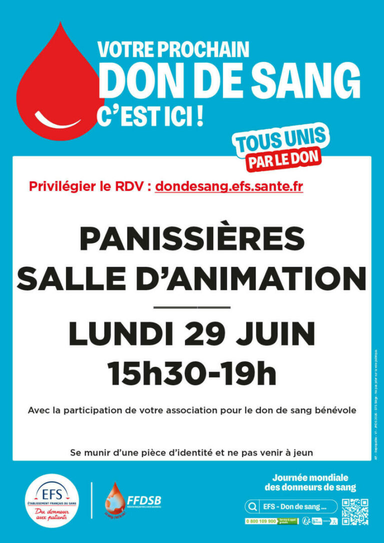 Lire la suite à propos de l’article Don de sang à Panissières le 29/06
