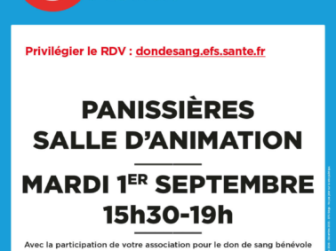 Don de sang à Panissières : 1er septembre