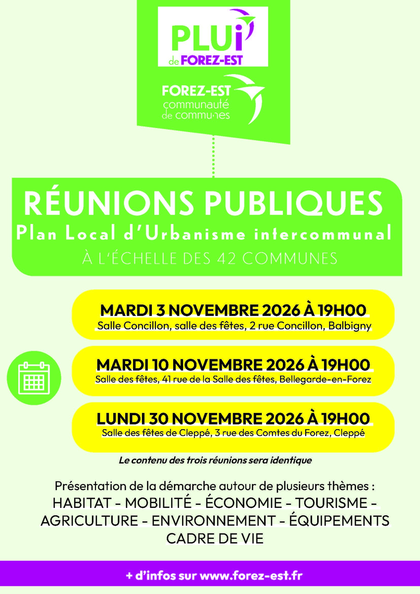 Lire la suite à propos de l’article Réunions publique sur le PLUI